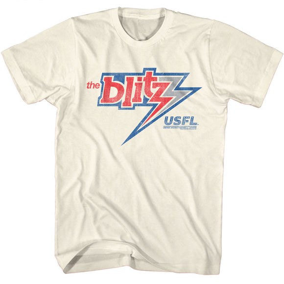 USFL The Blitz Distressed Logo Natural T-shirt
