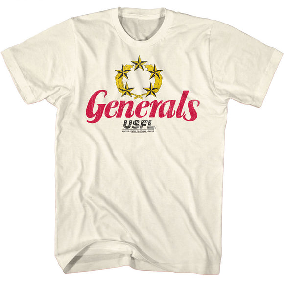 USFL Generals Distressed Logo Natural T-shirt