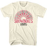 USFL Distressed Showboats Logo Natural T-shirt