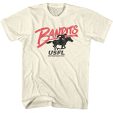 USFL Distressed Bandits Logo Natural T-shirt