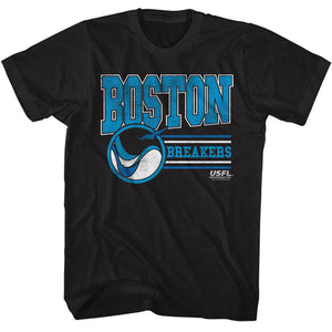 USFL Vintage Boston Breakers Logo Black T-shirt