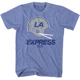 USFL LA Express Helmet Logo Heather Blue T-shirt