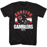 USFL Houston Gamblers Helmet Logo Black T-shirt