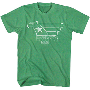 USFL Washington Federals Hawk Heather Green T-shirt