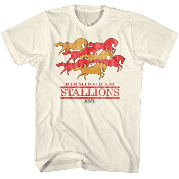 USFL Vintage Birmingham Wild Stallions Natural T-shirt