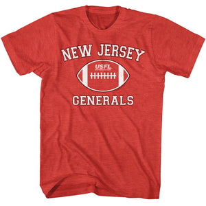 USFL New Jersey Generals Logo Heather Red T-shirt