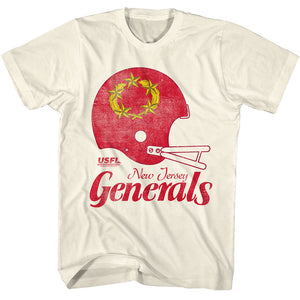 USFL New Jersey Generals Vintage Helmet Natural T-shirt