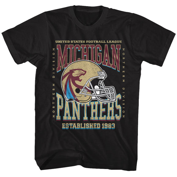 USFL Michigan Panthers Northern Division Black Tall T-shirt