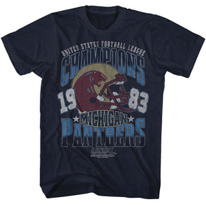 USFL Michigan Panthers 1983 Champions Navy Tall T-shirt