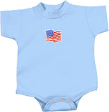 Waving USA Flag Patch Small Print Infant Romper - Yoga Clothing for You