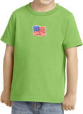 Kids Waving USA Flag T-shirt Patch Small Print Toddler Tee - Yoga Clothing for You
