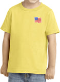 Kids Waving USA Flag T-shirt Patch Pocket Print Toddler Tee - Yoga Clothing for You