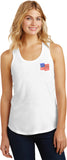 Ladies Waving USA Flag Racerback Patch Pocket Print - Yoga Clothing for You