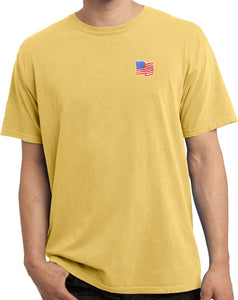 USA Patriotic T-shirt Waving Flag Patch Pocket Print Vintage Tee - Yoga Clothing for You