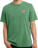 USA Patriotic T-shirt Waving Flag Patch Pocket Print Vintage Tee - Yoga Clothing for You