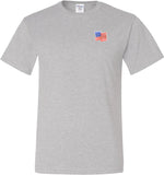 USA Patriotic T-shirt Waving Flag Patch Pocket Print Tall Tee - Yoga Clothing for You