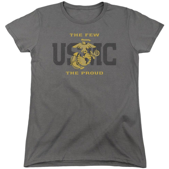 US Marine Corps The Few The Proud Charcoal Women's Shirt - Yoga Clothing for You