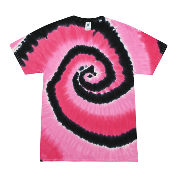 Tie Dye Multi Color Spiral Swirl Classic Fit Crewneck Short Sleeve T-shirt for Kids, Voodoo - Yoga Clothing for You