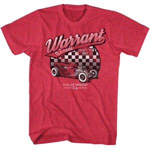 Warrant Band T-Shirt Garage Cherry Heather Tee - Yoga Clothing for You
