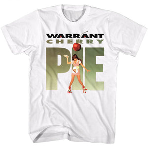 Warrant Band T-Shirt Cherry Pie White Tee - Yoga Clothing for You
