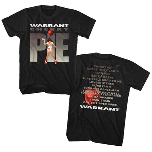 Warrant Band T-Shirt Cherry Pie Front and Back Black Tee - Yoga Clothing for You