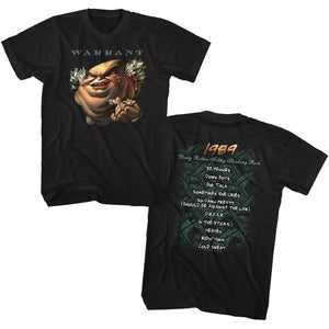 Warrant Band Shirt Dirty Rotten Filthy Stinking Rich Front and Back Black Tee - Yoga Clothing for You