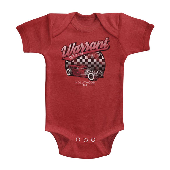 Warrant Band Infant Bodysuit Garage Vintage Red Romper - Yoga Clothing for You