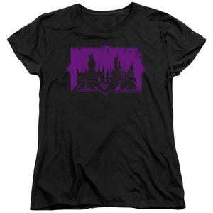 Fantastic Beasts 2 Womens T-Shirt Hogwarts Silhouette Black Tee - Yoga Clothing for You