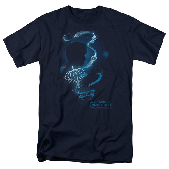 Fantastic Beasts 2 T-Shirt Newt Silhouette Navy Tee - Yoga Clothing for You