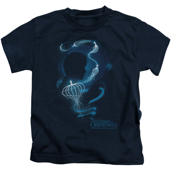 Fantastic Beasts 2 Boys T-Shirt Newt Silhouette Navy Tee - Yoga Clothing for You