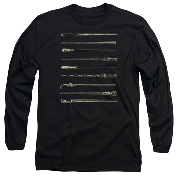 Fantastic Beasts 2 Long Sleeve Wands Black Tee - Yoga Clothing for You
