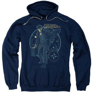 Fantastic Beasts 2 Hoodie Newt Holding Suitcase Navy Hoody - Yoga Clothing for You