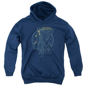 Fantastic Beasts 2 Kids Hoodie Newt Holding Suitcase Navy Hoody - Yoga Clothing for You