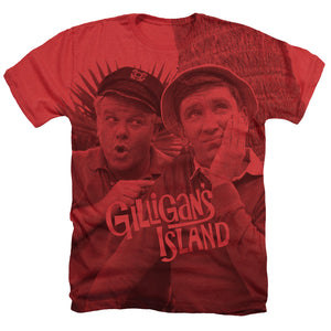 Gilligan's Island Gilligan and The Skipper Adult T-shirt - Red - Yoga Clothing for You