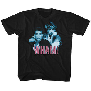 Wham Kids T-Shirt George and Andrew Blue and Pink Black Tee - Yoga Clothing for You