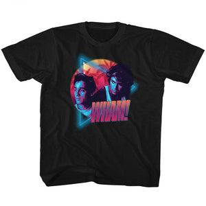 Wham Kids T-Shirt Neon Portrait Black Tee - Yoga Clothing for You