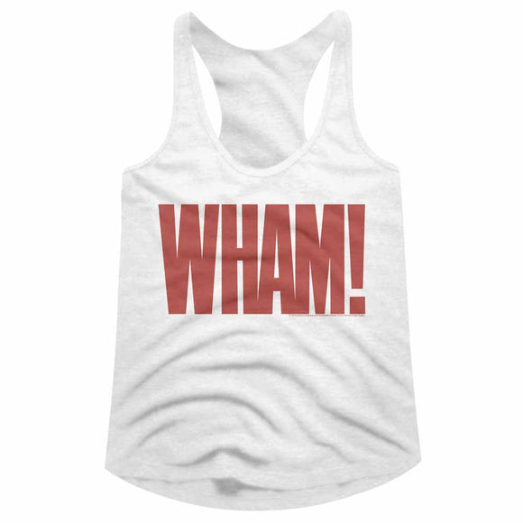 Wham Ladies Racerback Tanktop Red Logo White Tank - Yoga Clothing for You