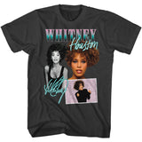 Whitney Houston Vintage Picture Collage Smoke T-shirt - Yoga Clothing for You