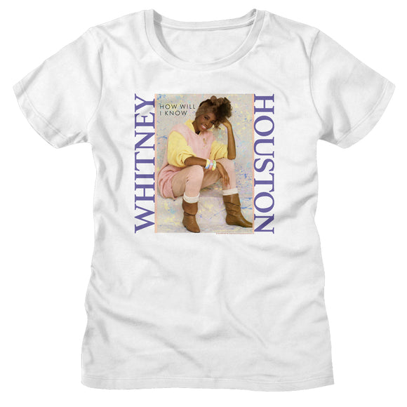 Whitney Houston Ladies T-Shirt How Will I Know Artwork Tee - Yoga Clothing for You