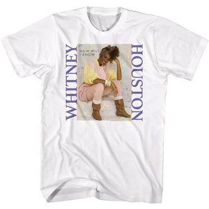 Whitney Houston How Will I Know Artwork White Tall T-shirt - Yoga Clothing for You