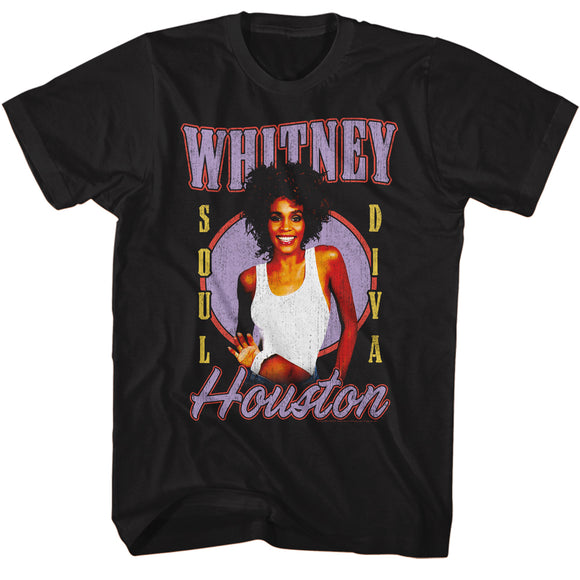 Whitney Houston Soul Diva Black T-shirt - Yoga Clothing for You