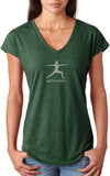 Warrior Pose Triblend V-neck Yoga Tee Shirt - Yoga Clothing for You