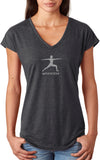 Warrior Pose Triblend V-neck Yoga Tee Shirt - Yoga Clothing for You
