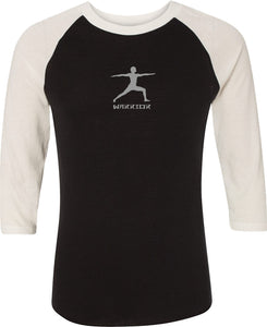Warrior Pose Eco Raglan 3/4 Sleeve Yoga Tee Shirt - Yoga Clothing for You