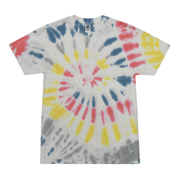Tie Dye Multi Color Spiral Swirl Classic Fit Crewneck Short Sleeve T-shirt for Mens Women Adult T-shirt, Yellowstone - Yoga Clothing for You
