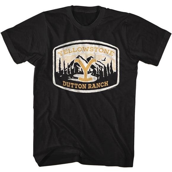 Yellowstone Vintage Dutton Ranch Patch Black T-shirt - Yoga Clothing for You