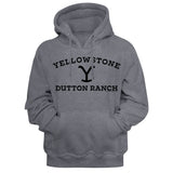 Yellowstone Dutton Ranch Black Logo Grey Pullover Hoodie - Yoga Clothing for You