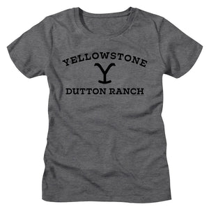 Yellowstone Ladies T-Shirt Dutton Ranch Black Logo Tee - Yoga Clothing for You