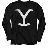 Yellowstone Long Sleeve T-Shirt Vintage Y Logo Black Tee - Yoga Clothing for You