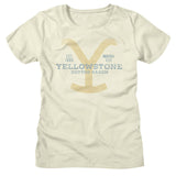 Yellowstone Ladies T-Shirt Distressed Y Logo Montana USA Tee - Yoga Clothing for You